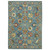 3' X 5' Blue Yellow And Dark Orange Oriental Area Rug With Fringe
