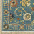 3' X 5' Blue Yellow And Dark Orange Oriental Area Rug With Fringe