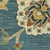 3' X 5' Blue Yellow And Dark Orange Oriental Area Rug With Fringe