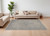 8' X 10' Gray Blue and Taupe Oriental Power Loom Worn Faded Area Rug With Fringe
