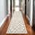 8' Ivory And Taupe Geometric Runner Rug