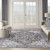 9' X 12' Green and Ivory Floral Power Loom Distressed Washable Area Rug