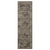 8' Gray And Beige Medallion Runner Rug With Fringe