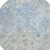 8' Sky Blue And Denim Blue Round Geometric Washable Indoor Outdoor Area Rug