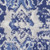 8' Ivory and Blue Floral Medallion Distressed Non Skid Runner Rug