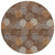 8' Brown Gray And Ivory Round Polka Dot Washable Indoor Outdoor Area Rug