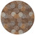 8' Brown Gray And Ivory Round Polka Dot Washable Indoor Outdoor Area Rug