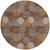 8' Brown Gray And Ivory Round Polka Dot Washable Indoor Outdoor Area Rug
