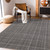 2' X 3' Graphite And Ivory Wool Plaid Hand Tufted Area Rug