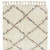 8' Ivory Gray And Red Diamond Shag Runner Rug With Fringe