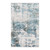 3' X 10' Ivory Blue And Brown Abstract Runner Rug With Fringe