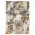 5' X 8' Beige And Gray Abstract Distressed Area Rug With Fringe