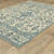 7' X 10' Ivory And Blue Oriental Area Rug With Fringe