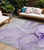 10' X 14' Purple and Ivory Abstract Washable Non Skid Indoor Outdoor Area Rug