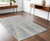 4' X 6' Ivory and Blue Abstract Hand Knotted Worn Faded Area Rug