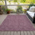 8' X 10' Eggplant And Ivory Geometric Washable Indoor Outdoor Area Rug