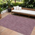 8' X 10' Eggplant And Ivory Geometric Washable Indoor Outdoor Area Rug