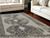 7' X 10' Gray and Ivory Abstract Power Loom Worn Faded Area Rug