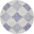 8' Beige Blue and Gray Geometric Round Rug