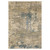 5' X 8' Beige And Blue Abstract Area Rug With Fringe