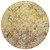 8' Wheat Gold And Gray Round Geometric Washable Indoor Outdoor Area Rug