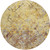 8' Wheat Gold And Gray Round Geometric Washable Indoor Outdoor Area Rug