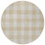 8' Beige And Gray Round Plaid Washable Indoor Outdoor Area Rug