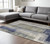 8' X 10' Blue and Ivory Abstract Power Loom Distressed Area Rug