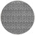 8' Round Gray Round Damask Washable Non Skid Indoor Outdoor Area Rug