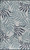 3' X 5' Blue Ivory And Navy Blue Palm Leaf Indoor Outdoor Area Rug