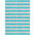 9' X 12' Turquoise Striped Washable Non Skid Indoor Outdoor Area Rug