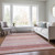 8' X 10' Pink Blush And Burgundy Striped Washable Indoor Outdoor Area Rug