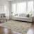 10' X 14' Beige and Gray Floral Medallion Washable Non Skid Indoor Outdoor Area Rug