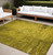 10' X 14' Gold Abstract Washable Non Skid Indoor Outdoor Area Rug