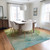 9' X 12' Green Abstract Washable Non Skid Indoor Outdoor Area Rug