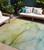 9' X 12' Green Abstract Washable Non Skid Indoor Outdoor Area Rug