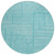 8' Turquoise And Ivory Round Geometric Washable Indoor Outdoor Area Rug