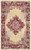 3' X 5' Cream Gray and Red Medallion Distressed Non Skid Area Rug