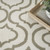 5' X 7' Ivory and Green Trellis Non Skid Area Rug