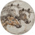 8' Beige And Gray Round Horse Washable Indoor Outdoor Area Rug