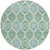 8' Sage Ivory And Teal Blue Round Floral Medallion Washable Indoor Outdoor Area Rug