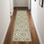 7' Olive Green and Ivory Trellis Non Skid Runner Rug