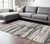 8' X 11' Gray And Ivory Abstract Area Rug With Fringe