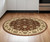 6' Red and Ivory Floral Round Rug
