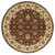 6' Red and Ivory Floral Round Rug