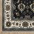 8' Blue And Ivory Oriental Runner Rug With Fringe