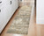 8' Gold and Ivory Abstract Power Loom Runner Rug