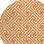 8' Orange And Ivory Round Geometric Washable Indoor Outdoor Area Rug