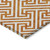 8' Orange And Ivory Round Geometric Washable Indoor Outdoor Area Rug