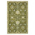 5' X 8' Olive Green Ivory And Light Brown Wool Floral Medallion Hand Hooked Area Rug